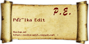 Pálka Edit névjegykártya