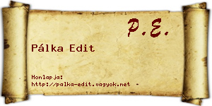 Pálka Edit névjegykártya
